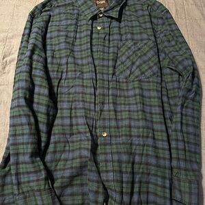 CQR Men's Green and Blue Plaid Casual Shirt